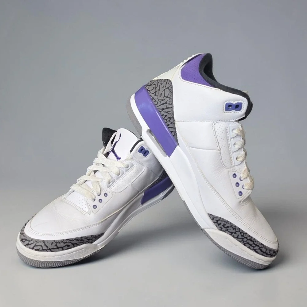 Jordan 3 Retro Dark Iris White Purple Black CT8532-105 Mens Size 11.5
